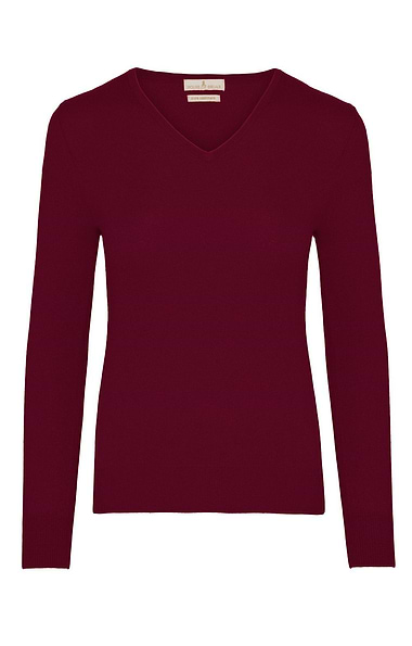Ladies Cashmere 2-Ply V Neck