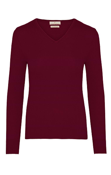 Ladies Cashmere 2-Ply V Neck