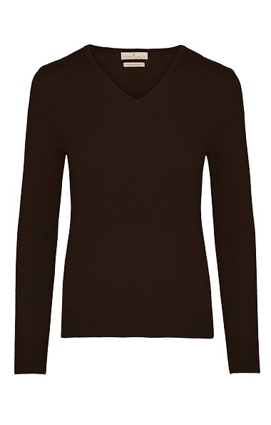 Ladies Cashmere 2-Ply V Neck