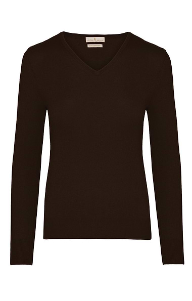 Ladies Cashmere 2-Ply V Neck
