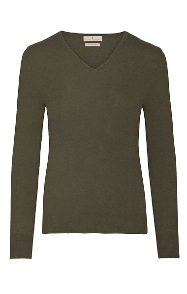 Ladies Cashmere 2-Ply V Neck