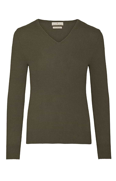 Ladies Cashmere 2-Ply V Neck