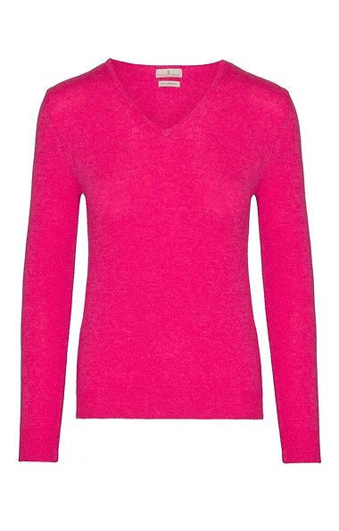 Ladies Cashmere 2-Ply V Neck