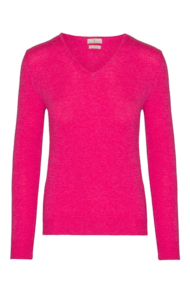 Ladies Cashmere 2-Ply V Neck