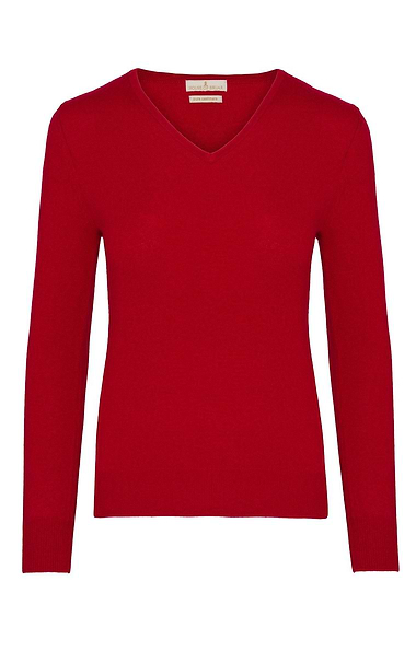 Ladies Cashmere 2-Ply V Neck
