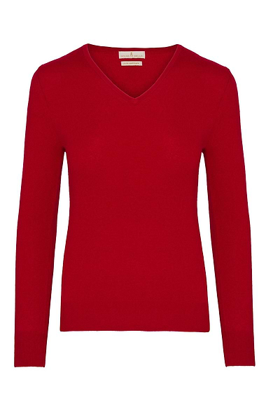 Ladies Cashmere 2-Ply V Neck