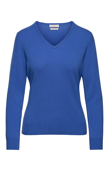 Ladies Cashmere 2-Ply V Neck