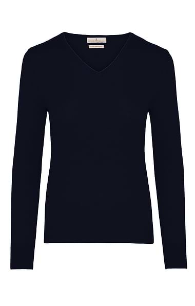 Ladies Cashmere 2-Ply V Neck