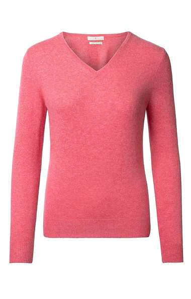 Ladies Cashmere 2-Ply V Neck