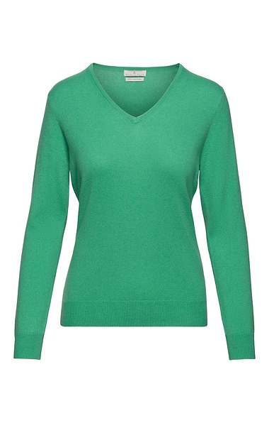 Ladies Cashmere 2-Ply V Neck