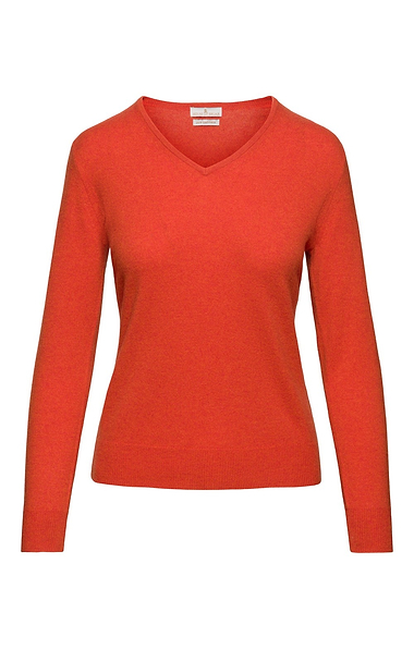 Ladies Cashmere 2-Ply V Neck