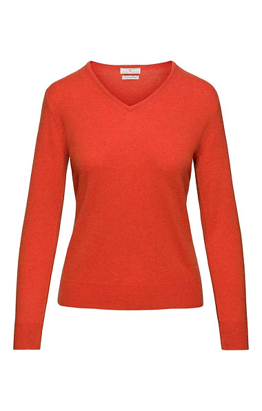 Ladies Cashmere 2-Ply V Neck