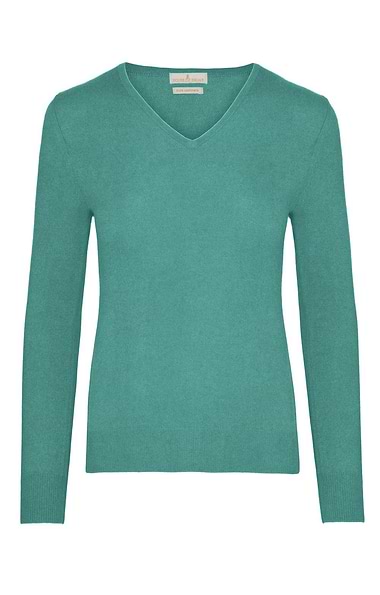 Ladies Cashmere 2-Ply V Neck