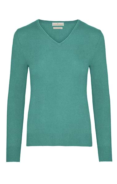 Ladies Cashmere 2-Ply V Neck
