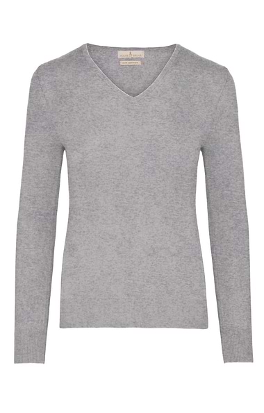 Ladies Cashmere 2-Ply V Neck