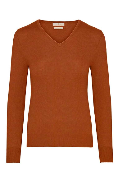 Ladies Cashmere 2-Ply V Neck