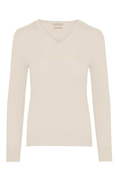 Ladies Cashmere 2-Ply V Neck