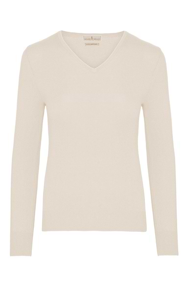 Ladies Cashmere 2-Ply V Neck