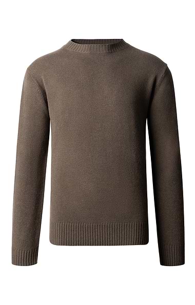 Men's Cashmere Double Rib Crew Neck Jumper