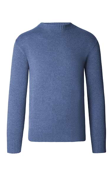 Men's Cashmere Double Rib Crew Neck Jumper