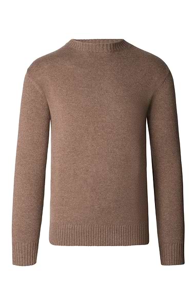Men's Cashmere Double Rib Crew Neck Jumper