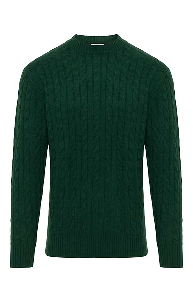 Men's Cashmere Cable Crew