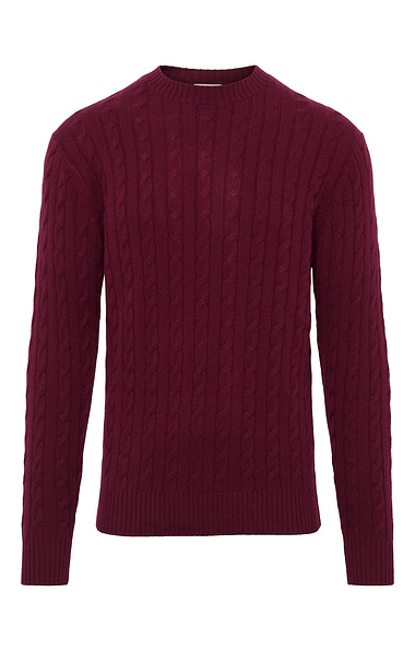 Men's Cashmere Cable Crew