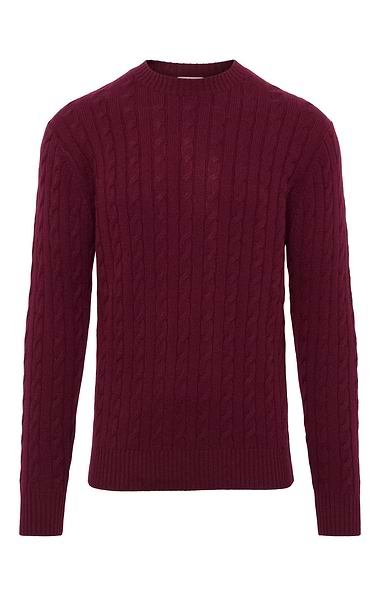 Men's Cashmere Cable Crew