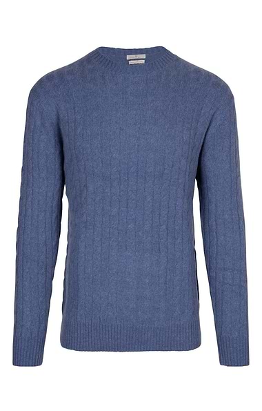 Men's Cashmere Cable Crew