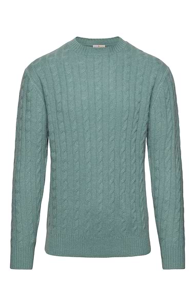 Men's Cashmere Cable Crew