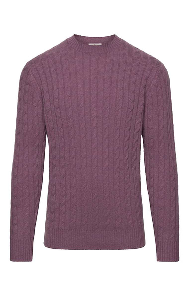 Men's Cashmere Cable Crew