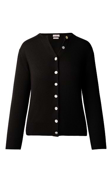 Ladies 2-Ply Cashmere Crop Cardigan