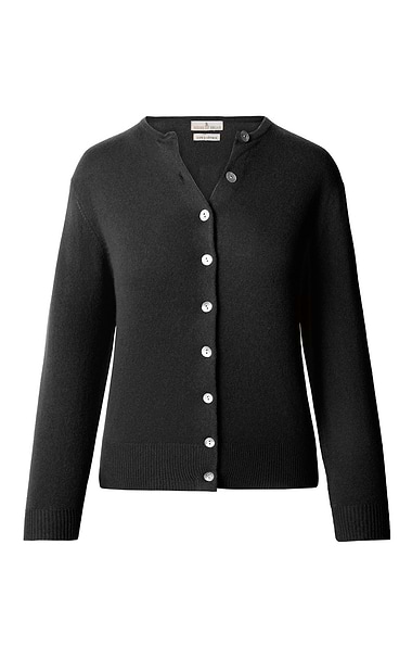 Ladies 2-Ply Cashmere Crop Cardigan