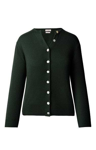 Ladies 2-Ply Cashmere Crop Cardigan