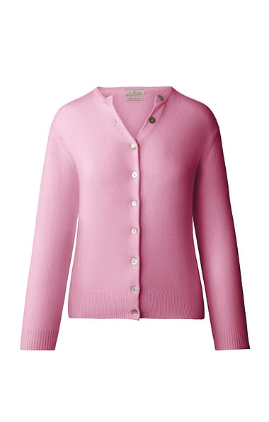 Ladies 2-Ply Cashmere Crop Cardigan