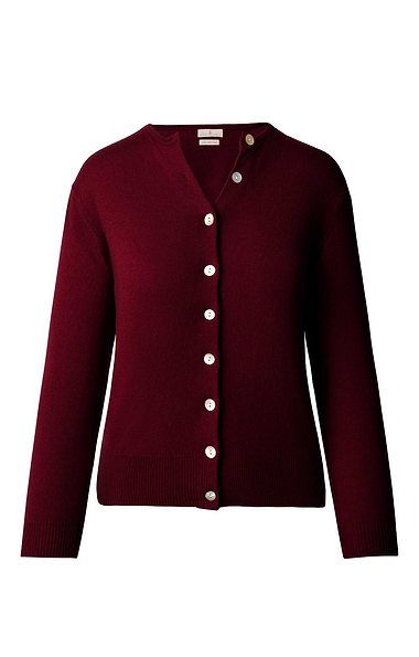 Ladies 2-Ply Cashmere Crop Cardigan