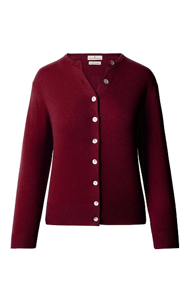 Ladies 2-Ply Cashmere Crop Cardigan