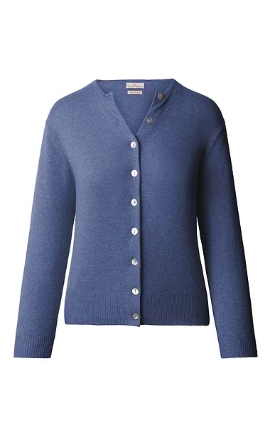 Ladies 2-Ply Cashmere Crop Cardigan