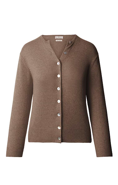Ladies 2-Ply Cashmere Crop Cardigan