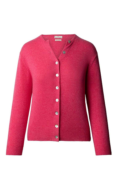 Ladies 2-Ply Cashmere Crop Cardigan