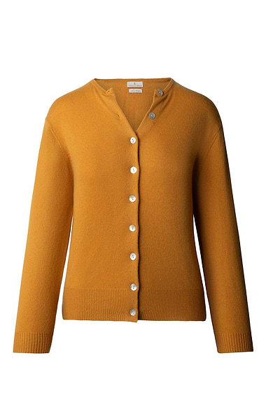 Ladies 2-Ply Cashmere Crop Cardigan