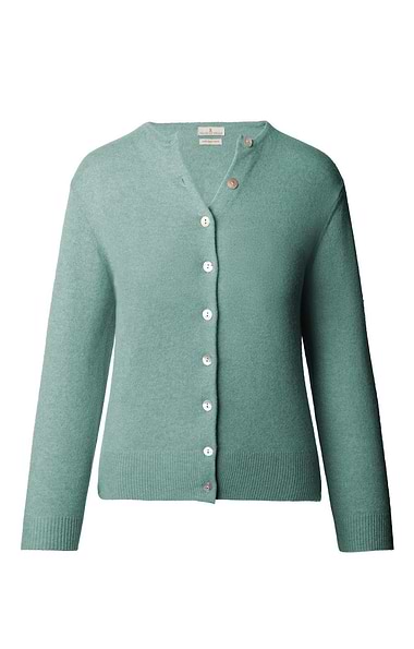 Ladies 2-Ply Cashmere Crop Cardigan