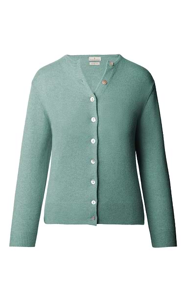 Ladies 2-Ply Cashmere Crop Cardigan