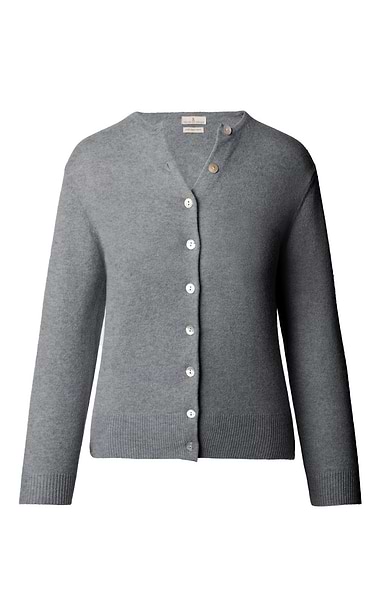 Ladies 2-Ply Cashmere Crop Cardigan