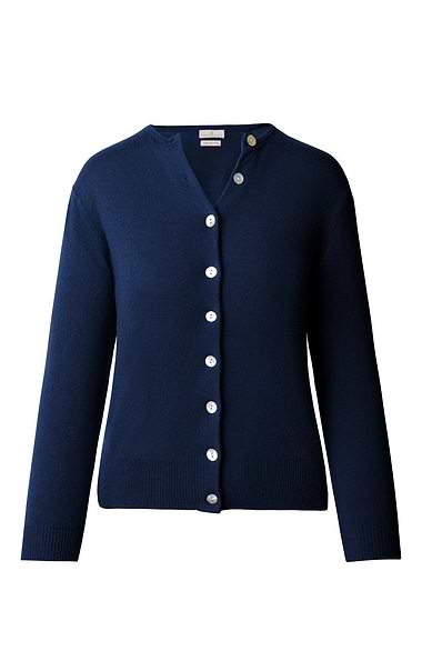 Ladies 2-Ply Cashmere Crop Cardigan