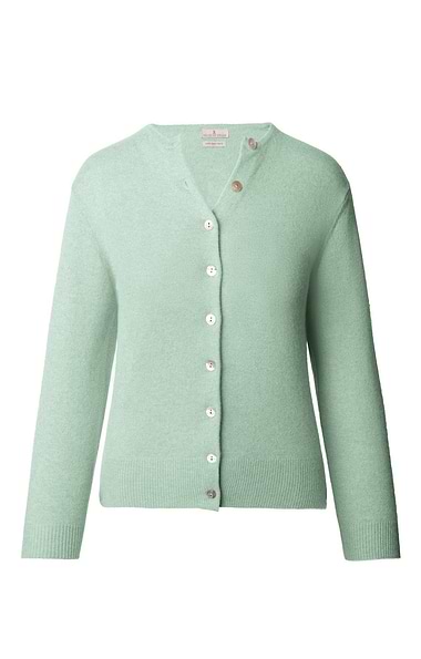 Ladies 2-Ply Cashmere Crop Cardigan