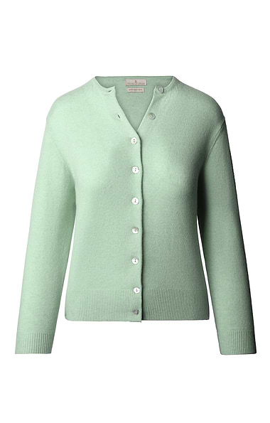 Ladies 2-Ply Cashmere Crop Cardigan