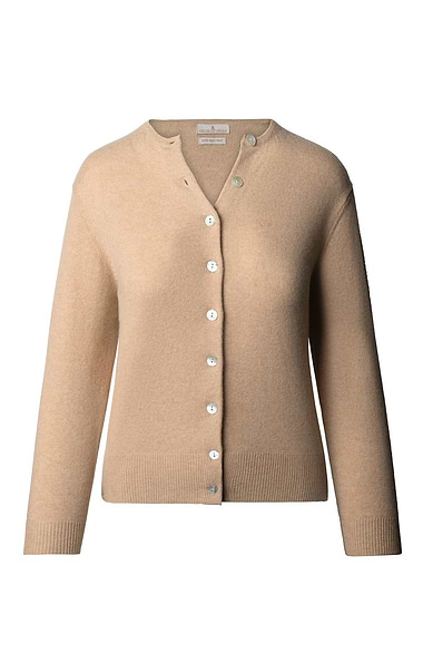 Ladies 2-Ply Cashmere Crop Cardigan