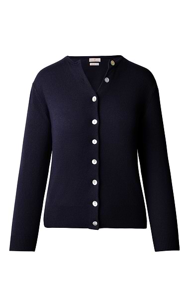 Ladies 2-Ply Cashmere Crop Cardigan