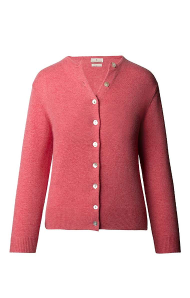 Ladies 2-Ply Cashmere Crop Cardigan